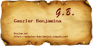 Gaszler Benjamina névjegykártya